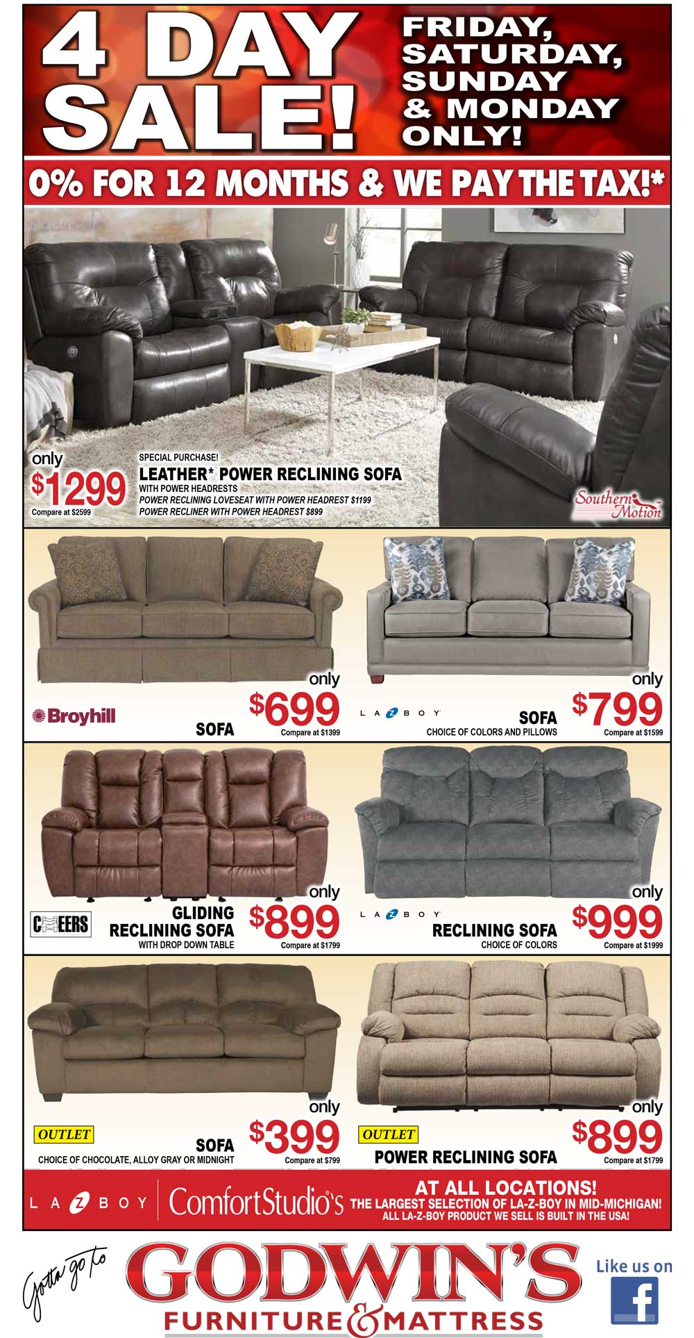 4 Day Sale | Godwin's Furniture & Mattress